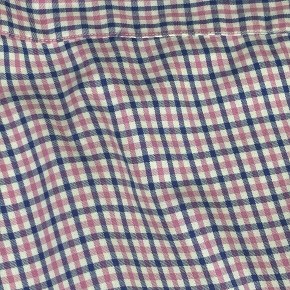 Ralph Lauren Shirt Men Large Button Down Pink Blue Plaid Custom Fit Chest Pocket - Picture 9 of 11